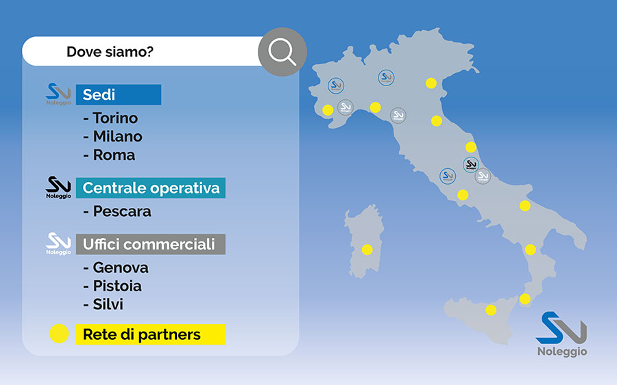 La nostra presenza territoriale Sv Noleggio